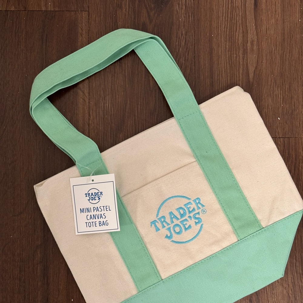 Trader Joe's Mini Pastel Canvas Tote Bag